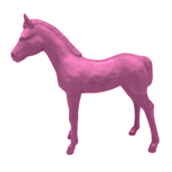 Resine Sculpture Cheval 150CM Rose Clair LYSANDRE - S&C
