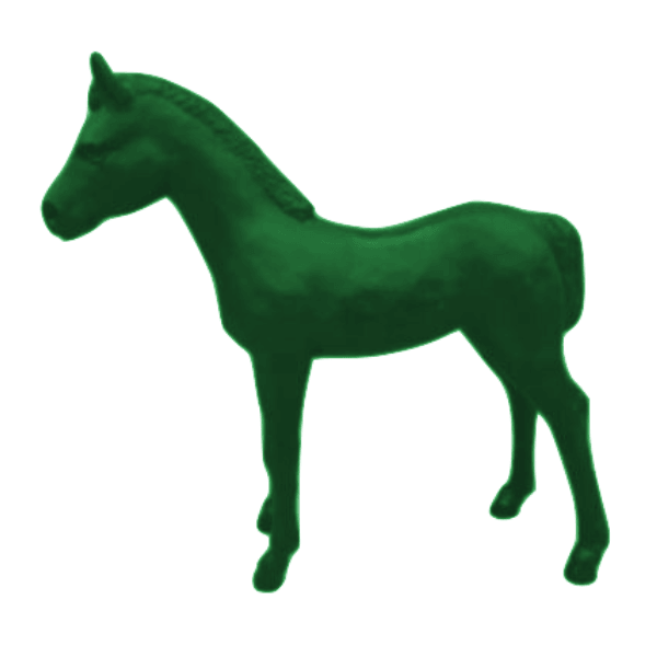 Resine Sculpture Cheval 150CM Vert LORENT - S&C