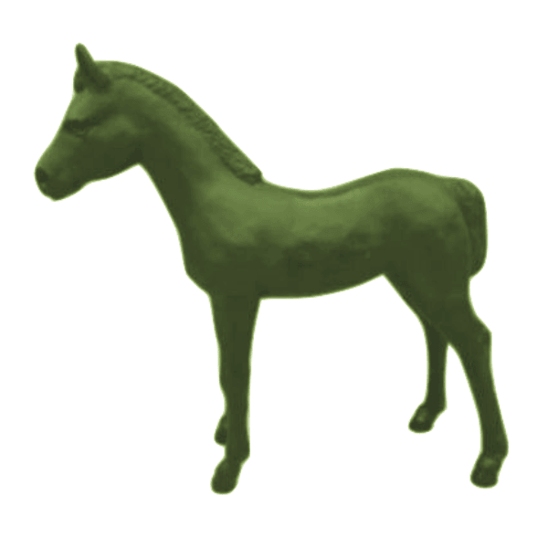 Resine Sculpture Cheval 150CM Vert Kaki RIVEL - S&C