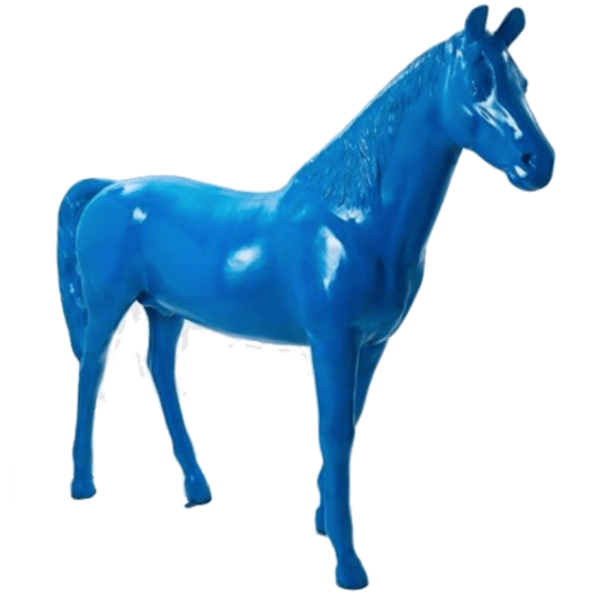 Resine Sculpture Cheval 210CM Bleu ELYAN - S&C