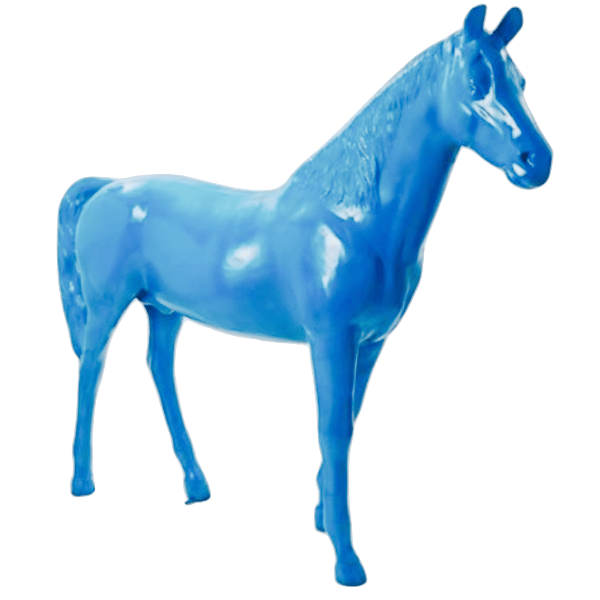 Resine Sculpture Cheval 210CM Bleu Ciel AUREL - S&C