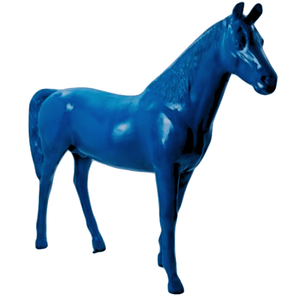 Resine Sculpture Cheval 210cm Bleu Nuit GILDO - S&C