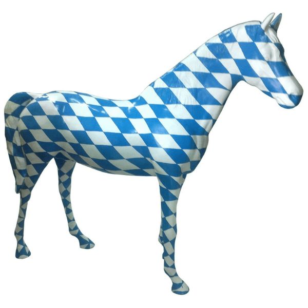 Resine Sculpture Cheval 210CM Damier LUZIO - S&C
