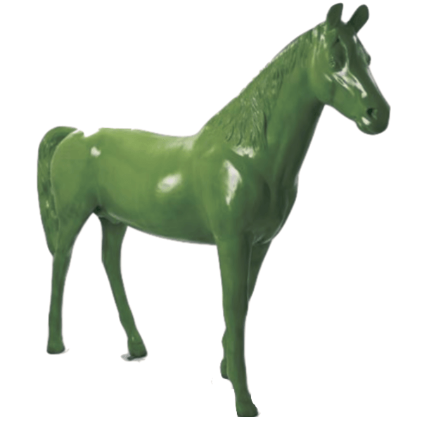 Resine Sculpture Cheval 210 CM Vert Kaki MAELIS - S&C