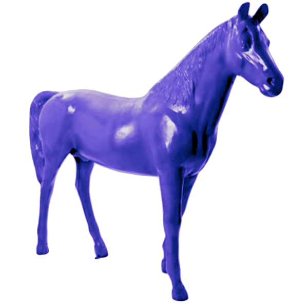 Resine Sculpture Cheval 210CM Violet HILDEGARD - S&C