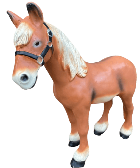 Resine Sculpture Cheval 50CM Naturel Brun MARINE - S&C