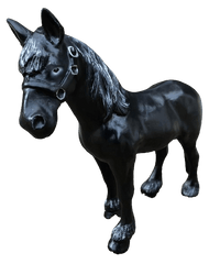 Statue Cheval Animaux Resine - 50cm - Naturel Noir - ANIMAUX-RESINE.FR
