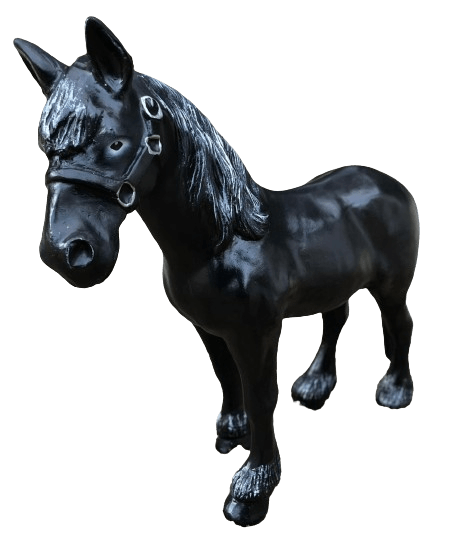 Resine Sculpture Cheval 50CM Naturel Noir LIRAL - S&C