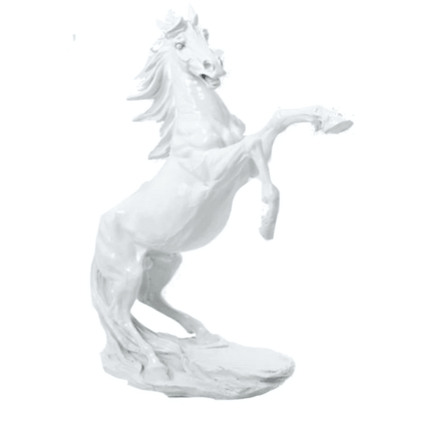 Resine Sculpture Cheval 90CM Blanc MATIS - S&C