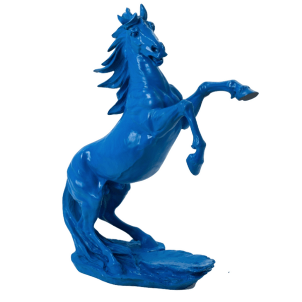Resine Sculpture Cheval 90CM Bleu AURIS - S&C