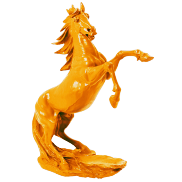 Resine Sculpture Cheval 90cm Jaune ALRION - S&C