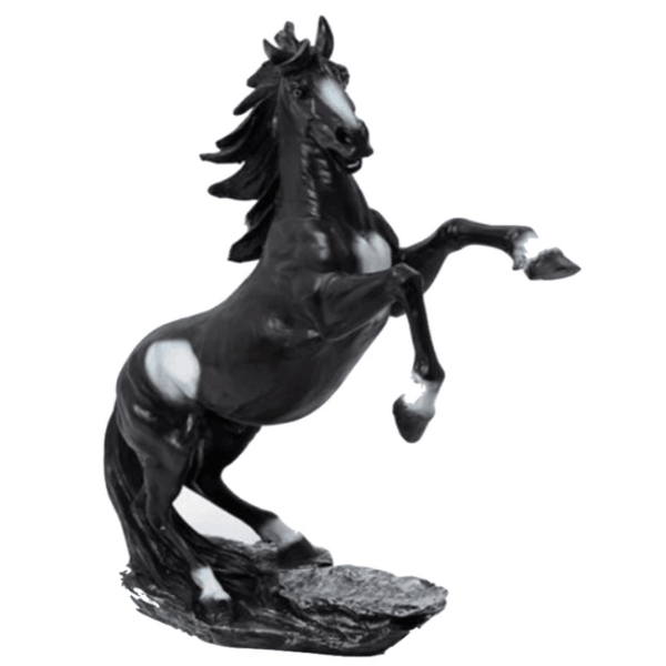 Resine Sculpture Cheval 90cm Noir PELTIER - S&C