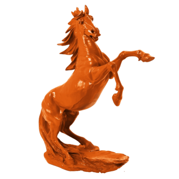 Resine Sculpture Cheval 90CM Orange HILDEGARD - S&C