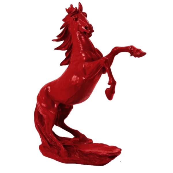 Resine Sculpture Cheval 90CM Rouge ALVINE - S&C