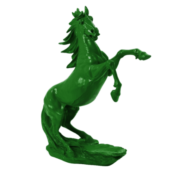 Resine Sculpture Cheval 90CM Vert ALVOR - S&C