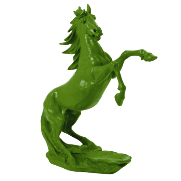 Resine Sculpture Cheval 90cm Vert Kaki NOLAN - S&C