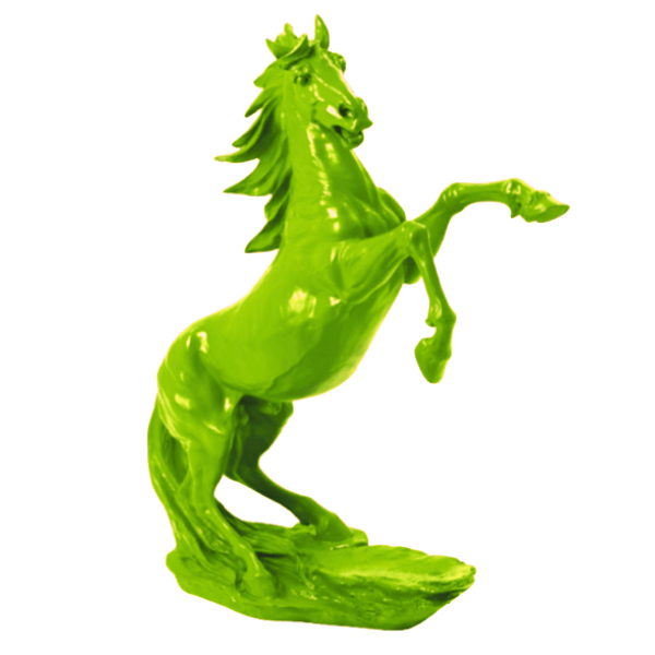 Resine Sculpture Cheval 90CM Vert Pomme LUNAR - S&C