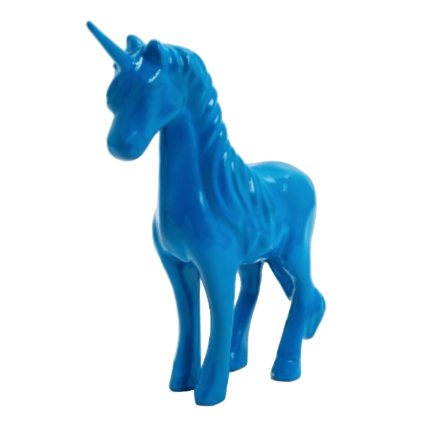 Resine Sculpture Cheval Licorne 50CM Bleu PHILOV - S&C