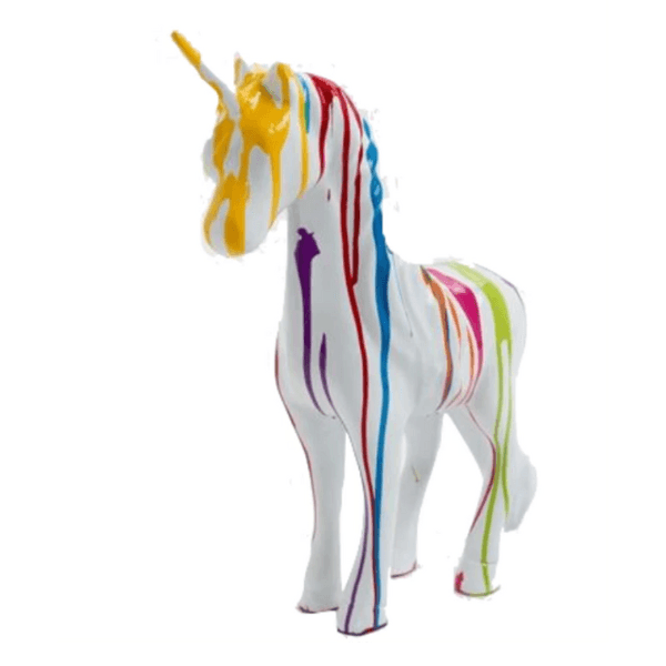 Resine Sculpture Cheval Licorne 50cm Multicolore CALISTO - S&C