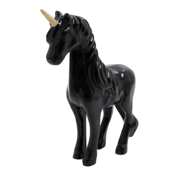 Resine Sculpture Cheval Licorne 50CM Noir MIVEL - S&C