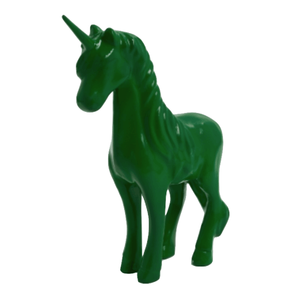 Resine Sculpture Cheval Licorne 50CM Vert AELIN - S&C