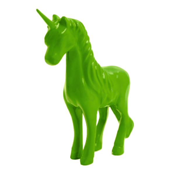 Resine Sculpture Cheval Licorne 50cm Vert Pomme TYMAH - S&C