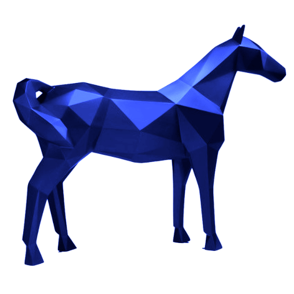 Resine Sculpture Cheval 210CM Bleu Nuit LIREN - S&C