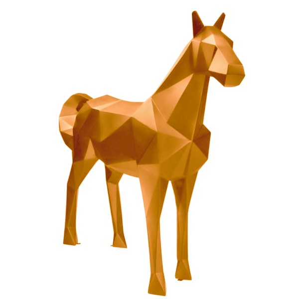 Resine Sculpture Cheval 210CM Jaune ALOUIS - S&C