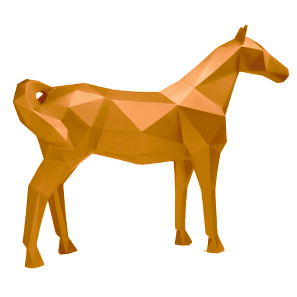 Resine Sculpture Cheval 210CM Jaune ALOUIS - S&C
