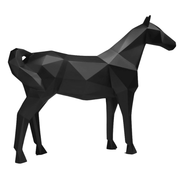 Resine Sculpture Cheval 210CM Noir MIREN - S&C