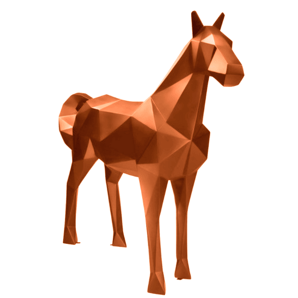 Resine Sculpture Cheval 210CM Orange ZENITH - S&C