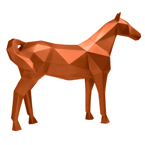 Resine Sculpture Cheval 210CM Orange ZENITH - S&C