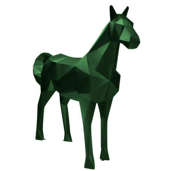 Resine Sculpture Cheval 210CM Vert AELIANE - S&C