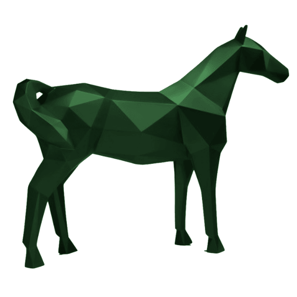 Resine Sculpture Cheval 210CM Vert AELIANE - S&C
