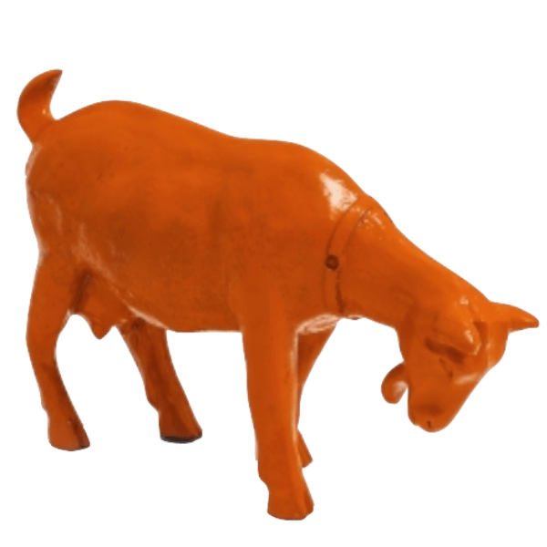 Resine Sculpture Chevre 95CM Orange VIGAN - S&C