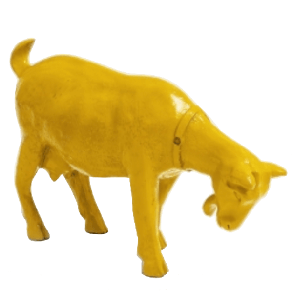Resine Sculpture Chevre 60CM Jaune LORENZO - S&C
