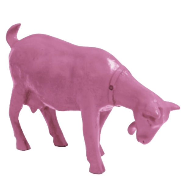 Resine Sculpture Chevre 60CM Rose Clair LUZIANE - S&C
