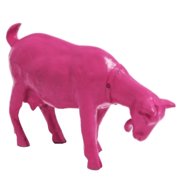 Resine Sculpture Chevre 60CM Rose Fushia KALYNA - S&C