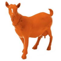 Statue Chevre Tete en Haut Animaux Resine - 60cm - Orange - ANIMAUX-RESINE.FR