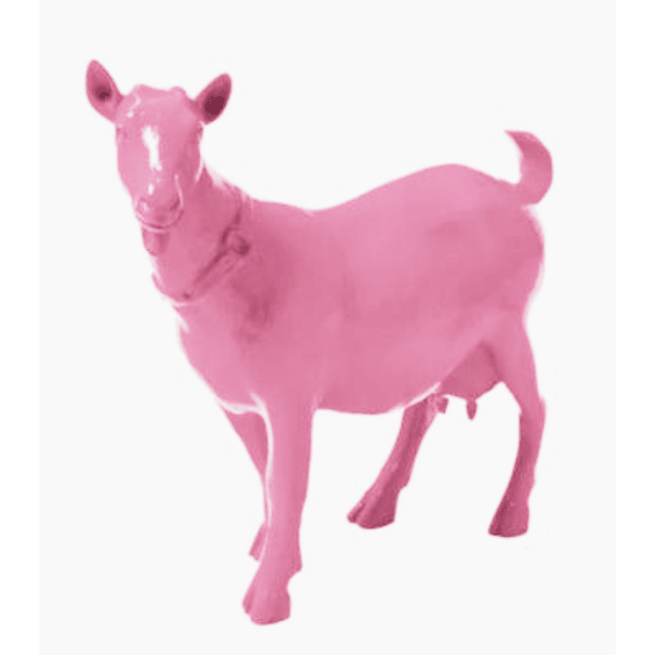 Resine Sculpture Chevre 60cm Rose Clair LUZIO - S&C