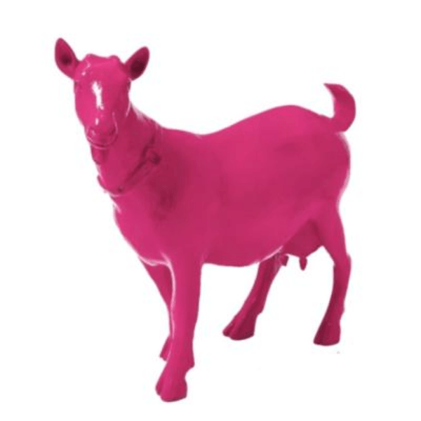 Resine Sculpture Chevre 60cm Rose Fushia DREO - S&C
