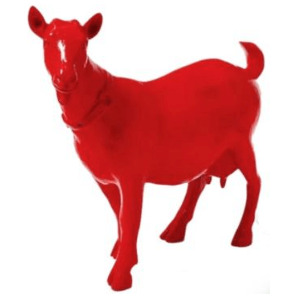 Resine Sculpture Chevre 60CM Rouge LYNDA - S&C