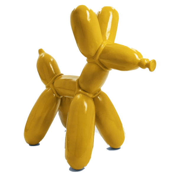 Resine Sculpture Chien 120CM Jaune LORENZO - S&C