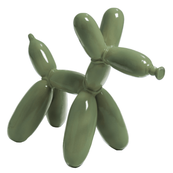 Resine Sculpture Chien 120cm Vert Kaki JOLAN - S&C