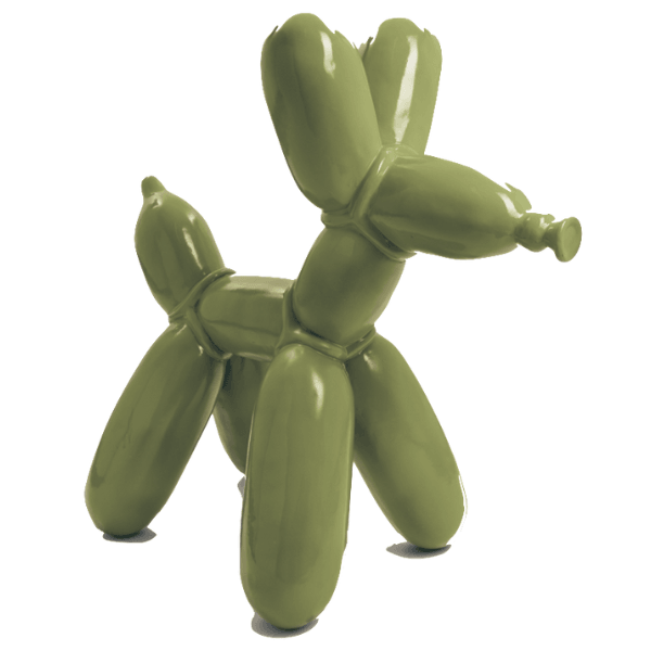 Resine Sculpture Chien 210CM Vert Kaki LIOGEN - S&C
