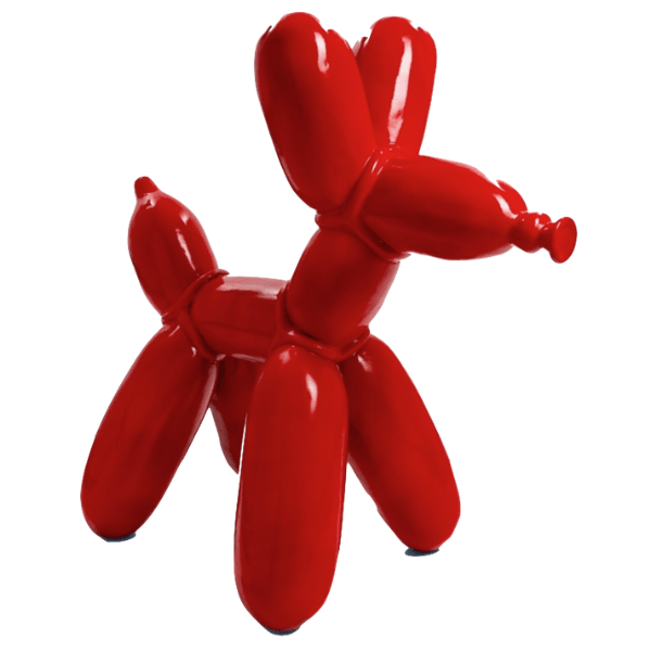 Resine Sculpture Chien 70CM Rouge ELDAN - S&C