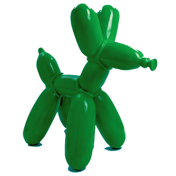Resine Sculpture Chien 70CM Vert AELIUS - S&C