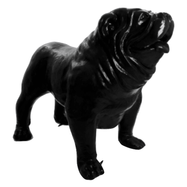 Resine Sculpture Chien Bouledogue Anglais 160CM Noir ARLOK - S&C