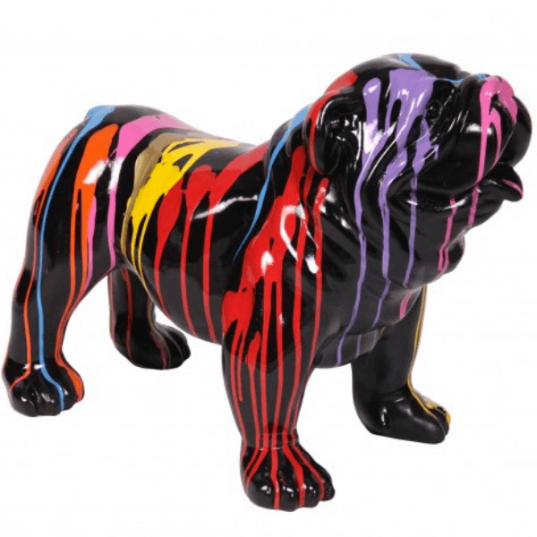 Resine Sculpture Chien Bouledogue Anglais 60cm Multicolore MARVIL - S&C