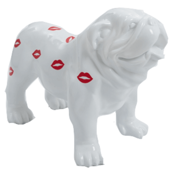 Resine Sculpture Chien Bouledogue Anglais 90CM Multicolore SAMIR - S&C